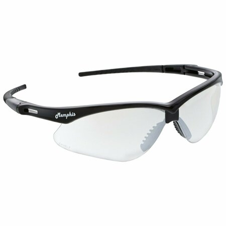 MCR SAFETY Glasses, Memphis MP1 Black Frame, I/O Clear Mirr, 12PK MP119